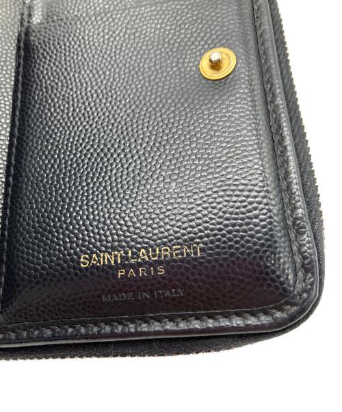 Saint Laurent Paris（サンローランパリ）Saint Laurent Paris (サンローランパリ) コンパクトジップアラウンドウォレット ブラックの古着・服飾アイテム