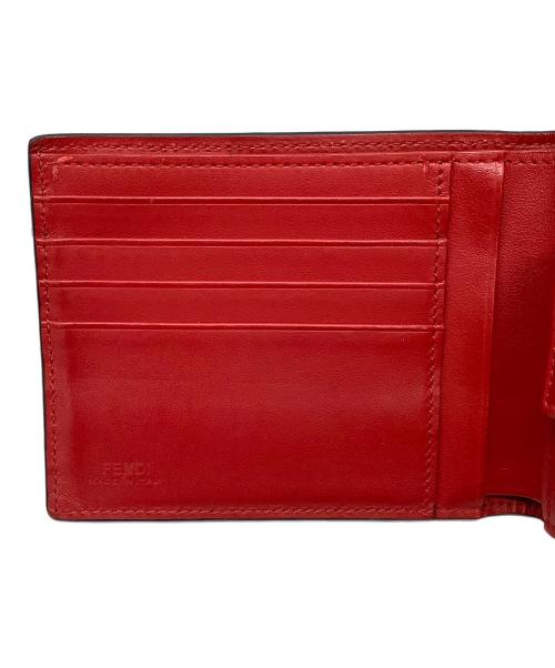 FENDI（フェンディ）FENDI (フェンディ) 2つ折り財布　FENDI　バグズアイ　内部ハガレ・表面細かいキズ有 ブラック×レッド×イエローの古着・服飾アイテム