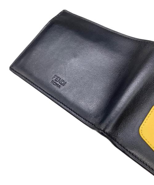FENDI（フェンディ）FENDI (フェンディ) 2つ折り財布　FENDI　バグズアイ　内部ハガレ・表面細かいキズ有 ブラック×レッド×イエローの古着・服飾アイテム