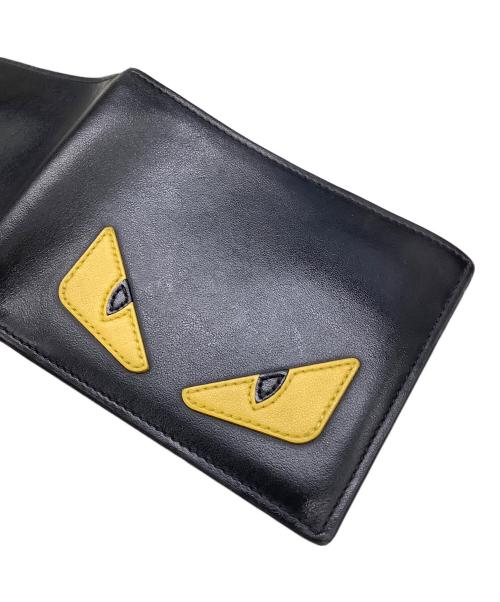 FENDI（フェンディ）FENDI (フェンディ) 2つ折り財布　FENDI　バグズアイ　内部ハガレ・表面細かいキズ有 ブラック×レッド×イエローの古着・服飾アイテム