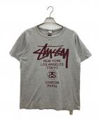 Champion×stussyチャンピオン×ステューシー）の古着「半袖カットソー　ランナーズタグ」｜グレー