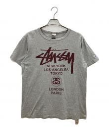 Champion×stussy（チャンピオン×ステューシー）の古着「半袖カットソー　ランナーズタグ」｜グレー