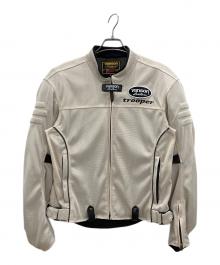 VANSON（バンソン）の古着「メッシュライダースジャケット」｜ベージュ