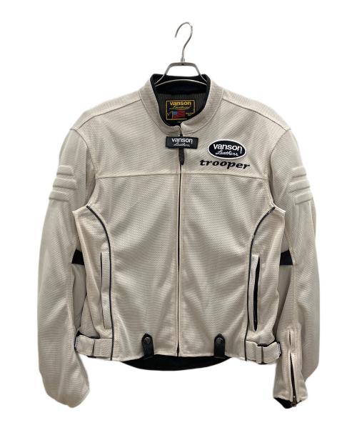 VANSON（バンソン）VANSON (バンソン) メッシュライダースジャケット ベージュ サイズ:Lの古着・服飾アイテム