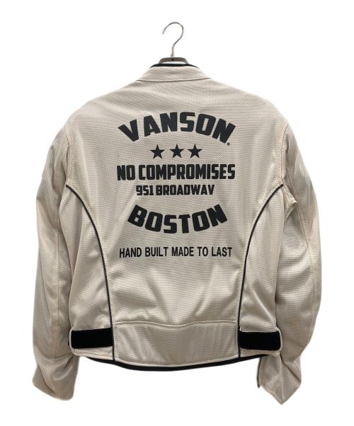 VANSON（バンソン）VANSON (バンソン) メッシュライダースジャケット ベージュ サイズ:Lの古着・服飾アイテム