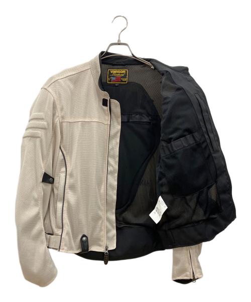 VANSON（バンソン）VANSON (バンソン) メッシュライダースジャケット ベージュ サイズ:Lの古着・服飾アイテム