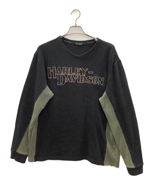HARLEY-DAVIDSON（ハーレーダビッドソン）HARLEY-DAVIDSON (ハーレーダビッドソン) 長袖カットソー　HARLEY-DAVIDSON　ブラック　タグ切れ有 ブラック サイズ:表記なしの古着・服飾アイテム