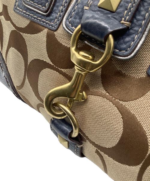 COACH（コーチ）COACH (コーチ) トートバッグ　シグネチャー ネイビー×ベージュの古着・服飾アイテム