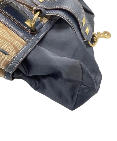 COACH（コーチ）COACH (コーチ) トートバッグ　シグネチャー ネイビー×ベージュの古着・服飾アイテム