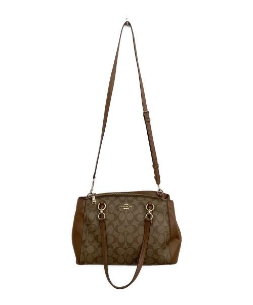 COACH（コーチ）COACH (コーチ) 2WAYショルダーバッグ　シグネチャー ブラウンの古着・服飾アイテム