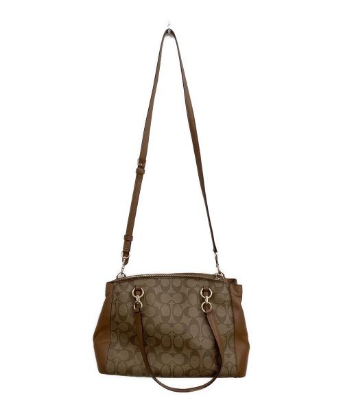 COACH（コーチ）COACH (コーチ) 2WAYショルダーバッグ　シグネチャー ブラウンの古着・服飾アイテム