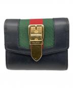 GUCCIグッチ）の古着「2つ折り財布　シルヴィ」｜ブラック