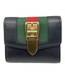 GUCCI（グッチ）の古着「2つ折り財布　シルヴィ」｜ブラック