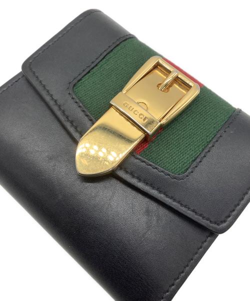GUCCI（グッチ）GUCCI (グッチ) 2つ折り財布　シルヴィ ブラックの古着・服飾アイテム