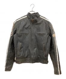 THE DEGNER CLASSIC BRAND（ザ・デグナー・クラシック・ブランド）の古着「ワッペン付レザージャケット」｜ブラック