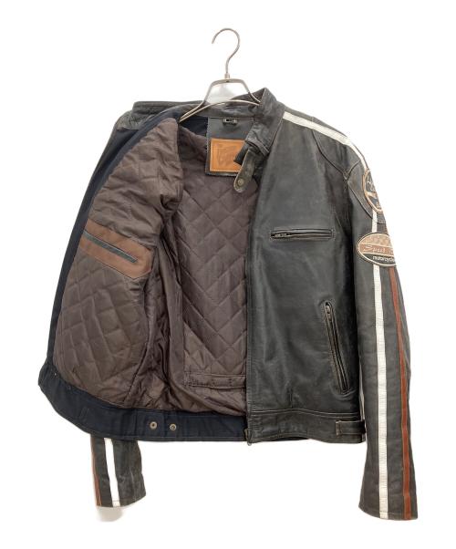 THE DEGNER CLASSIC BRAND（ザ・デグナー・クラシック・ブランド）THE DEGNER CLASSIC BRAND (ザ・デグナー・クラシック・ブランド) ワッペン付レザージャケット ブラック サイズ:Mの古着・服飾アイテム