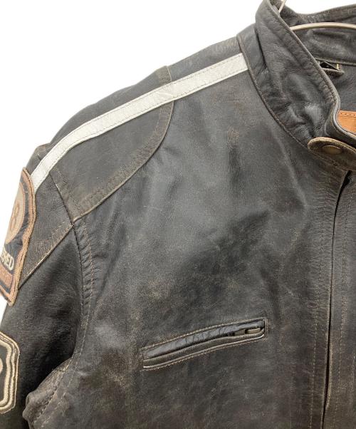 THE DEGNER CLASSIC BRAND（ザ・デグナー・クラシック・ブランド）THE DEGNER CLASSIC BRAND (ザ・デグナー・クラシック・ブランド) ワッペン付レザージャケット ブラック サイズ:Mの古着・服飾アイテム