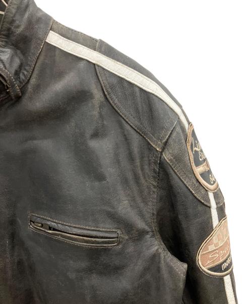 THE DEGNER CLASSIC BRAND（ザ・デグナー・クラシック・ブランド）THE DEGNER CLASSIC BRAND (ザ・デグナー・クラシック・ブランド) ワッペン付レザージャケット ブラック サイズ:Mの古着・服飾アイテム