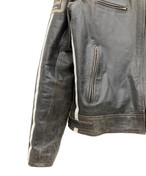 THE DEGNER CLASSIC BRAND（ザ・デグナー・クラシック・ブランド）THE DEGNER CLASSIC BRAND (ザ・デグナー・クラシック・ブランド) ワッペン付レザージャケット ブラック サイズ:Mの古着・服飾アイテム