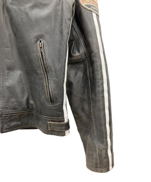 THE DEGNER CLASSIC BRAND（ザ・デグナー・クラシック・ブランド）THE DEGNER CLASSIC BRAND (ザ・デグナー・クラシック・ブランド) ワッペン付レザージャケット ブラック サイズ:Mの古着・服飾アイテム