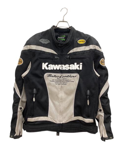 kawasaki（カワサキ）kawasaki (カワサキ) プロテクタージャケット　BATES LEATHERS ブラック×ホワイト サイズ:3Lの古着・服飾アイテム