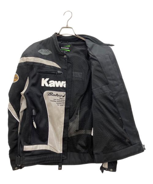 kawasaki（カワサキ）kawasaki (カワサキ) プロテクタージャケット　BATES LEATHERS ブラック×ホワイト サイズ:3Lの古着・服飾アイテム