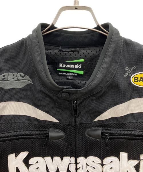 kawasaki（カワサキ）kawasaki (カワサキ) プロテクタージャケット　BATES LEATHERS ブラック×ホワイト サイズ:3Lの古着・服飾アイテム