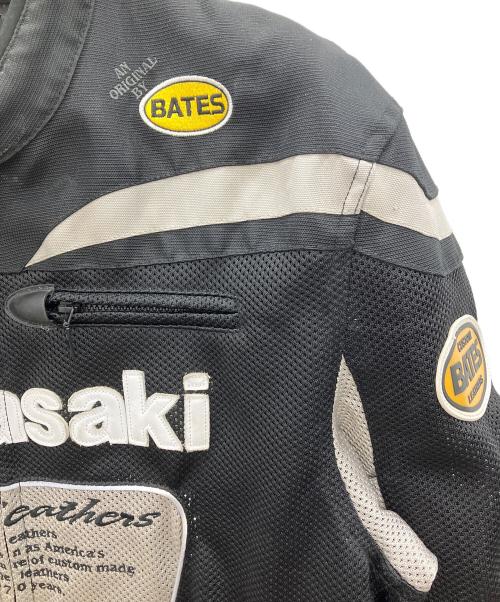 kawasaki（カワサキ）kawasaki (カワサキ) プロテクタージャケット　BATES LEATHERS ブラック×ホワイト サイズ:3Lの古着・服飾アイテム