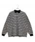 COOTIE PRODUCTIONS（クーティープロダクツ）の古着「長袖ポロシャツ　Supima Border Oversized L/S Polo」｜ホワイト×ブラック