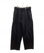 Graphpaperグラフペーパー）の古着「Selvage Denim Belted Pants」｜ブラック