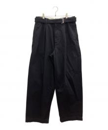 Graphpaper（グラフペーパー）の古着「Selvage Denim Belted Pants」｜ブラック