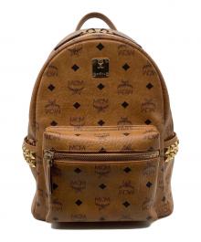 MCM（エムシーエム）の古着「Stark サイドスタッズ バックパック　ヴィセトス」｜ブラウン