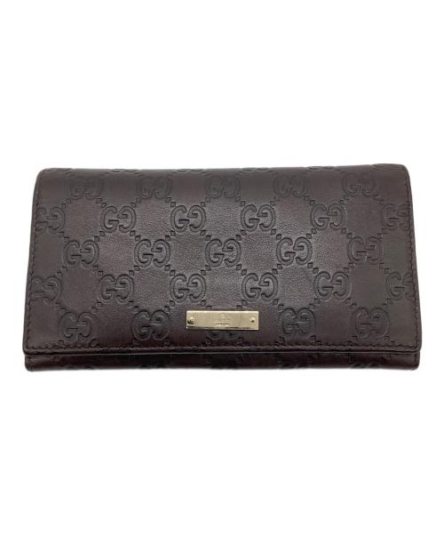 GUCCI（グッチ）GUCCI (グッチ) 長財布 ブラウンの古着・服飾アイテム