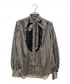 SWITCHBLADEスイッチブレード）の古着「長袖シャツ　BISHOP SLEEVE STRIPED PIRATE SHIRT」｜ブラック