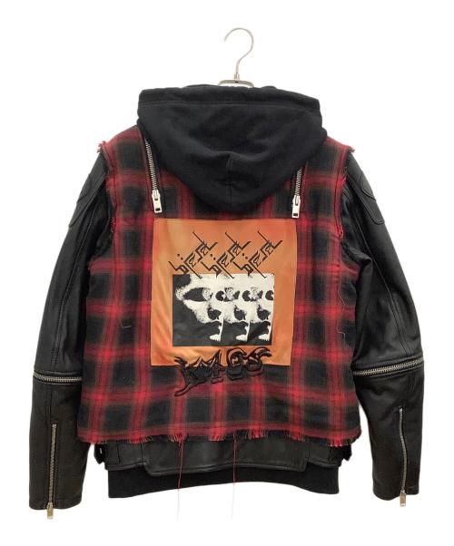 DIESEL（ディーゼル）DIESEL (ディーゼル) L-NORMAN JACKET レッド×ブラック サイズ:Mの古着・服飾アイテム