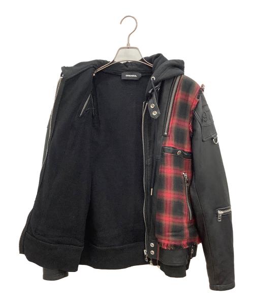DIESEL（ディーゼル）DIESEL (ディーゼル) L-NORMAN JACKET レッド×ブラック サイズ:Mの古着・服飾アイテム