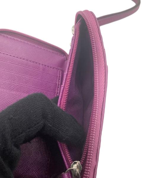 COACH（コーチ）COACH (コーチ) 財布　シグネチャー ベージュ×パープルの古着・服飾アイテム