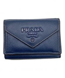 PRADA（プラダ）の古着「3つ折り財布　サファイアーノ」｜ネイビー