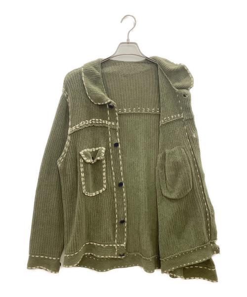 PHINGERIN（フィンガリン）PHINGERIN (フィンガリン) ニットカーディガン グリーン サイズ:Lの古着・服飾アイテム