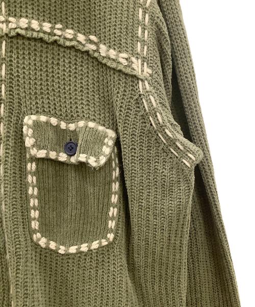 PHINGERIN（フィンガリン）PHINGERIN (フィンガリン) ニットカーディガン グリーン サイズ:Lの古着・服飾アイテム
