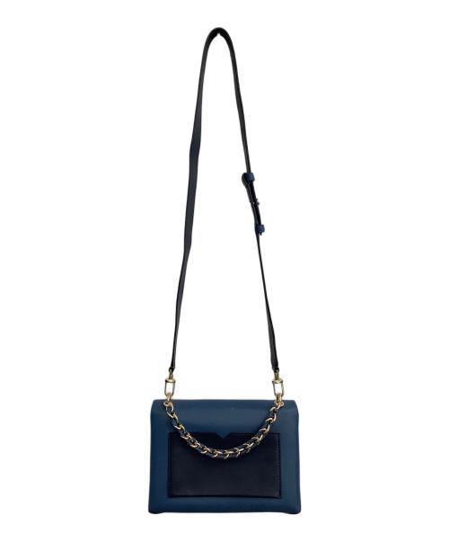 MICHAEL KORS（マイケルコース）MICHAEL KORS (マイケルコース) Cece ミディアム ツートーン レザー ショルダーバッグ  ネイビーの古着・服飾アイテム