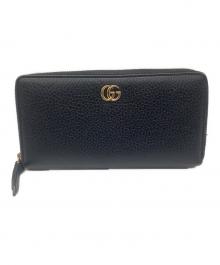 GUCCI（グッチ）の古着「長財布　ダブルGジップアラウンドウォレット」｜ブラック