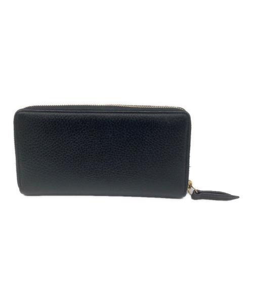 GUCCI（グッチ）GUCCI (グッチ) 長財布　ダブルGジップアラウンドウォレット ブラックの古着・服飾アイテム