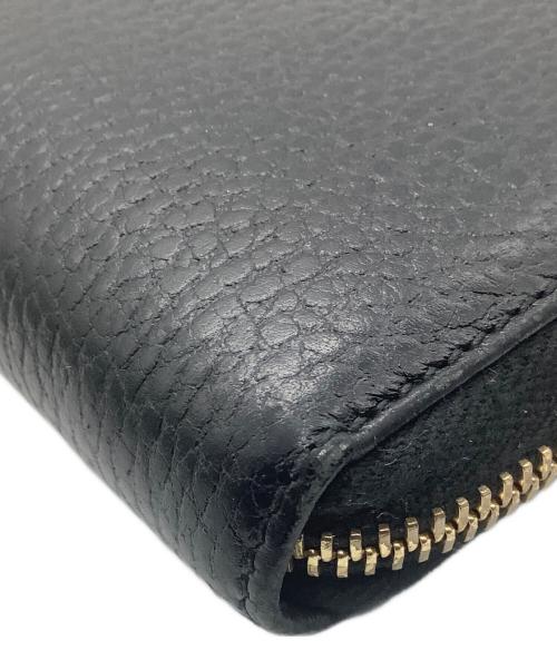 GUCCI（グッチ）GUCCI (グッチ) 長財布　ダブルGジップアラウンドウォレット ブラックの古着・服飾アイテム