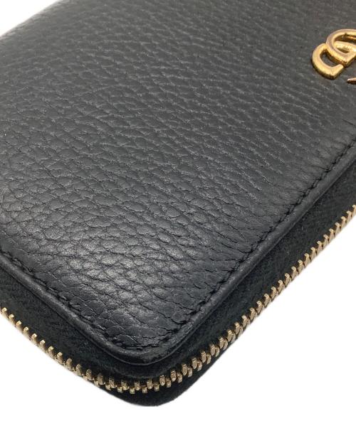 GUCCI（グッチ）GUCCI (グッチ) 長財布　ダブルGジップアラウンドウォレット ブラックの古着・服飾アイテム