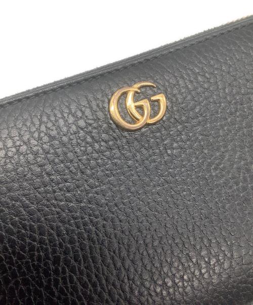 GUCCI（グッチ）GUCCI (グッチ) 長財布　ダブルGジップアラウンドウォレット ブラックの古着・服飾アイテム