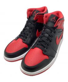 NIKE（ナイキ）の古着「ハイカットスニーカー　Air Jordan 1 Mid "Bred Toe"」｜ブラック×レッド