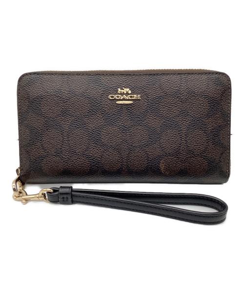 COACH（コーチ）COACH (コーチ) 長財布 ブラック×ブラウンの古着・服飾アイテム