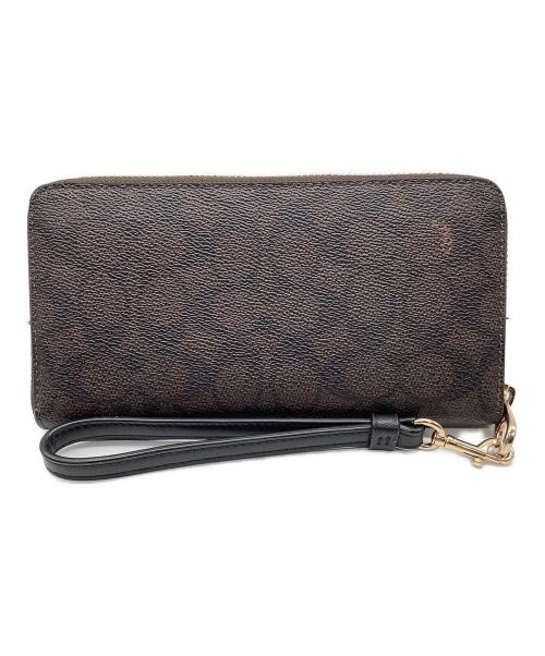 COACH（コーチ）COACH (コーチ) 長財布 ブラック×ブラウンの古着・服飾アイテム