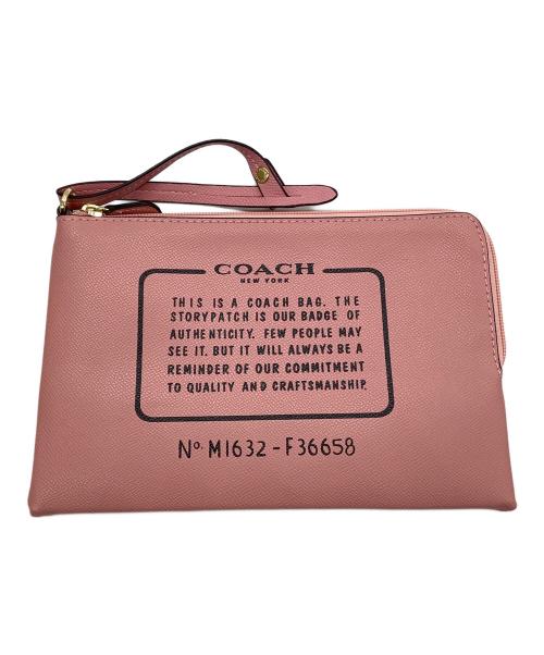 COACH（コーチ）COACH (コーチ) トートバッグ　シグネチャー ナチュラル×ピンクの古着・服飾アイテム